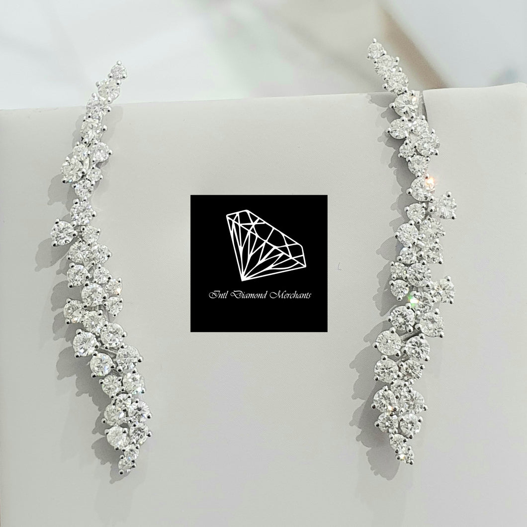 2.66cts [64] Round Brilliant Cut Diamonds | Designer Drop Earring | 18kt White Gold
