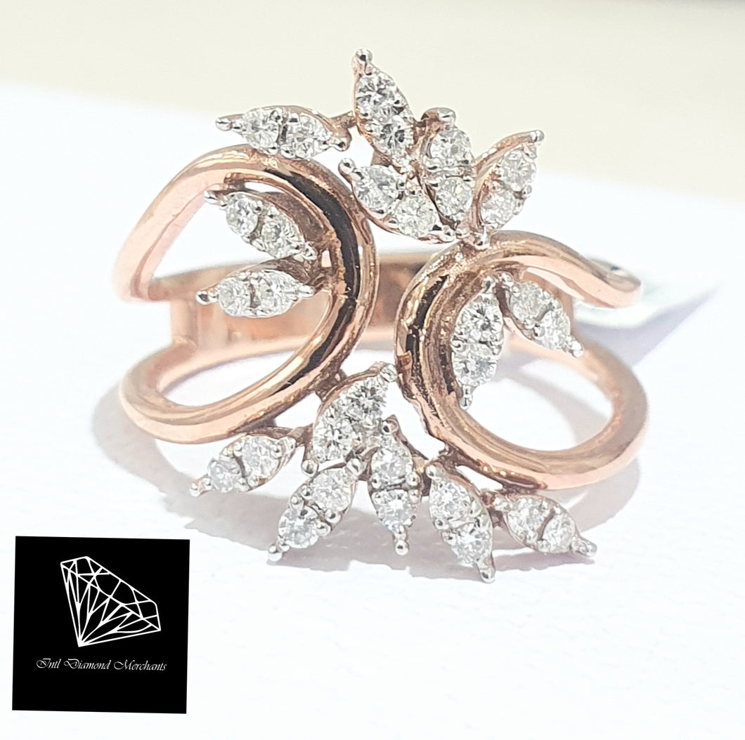 0.45cts [30] Round Brilliant Cut Diamonds | Designer Ring | 18kt Rose Gold