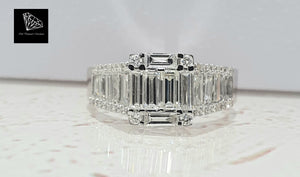 1.47cts [52] Round Brilliant and Baguette Cut Diamonds | Illusion Ring | 18kt White Gold