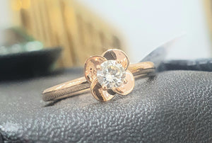 0.28ct Round Brilliant Cut Diamond | Solitaire Design Ring | 18kt Rose Gold