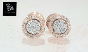 0.95cts [106] Round Brilliant Cut Diamonds | Designer Removable Stud and Drop Earring | 18kt Rose and White Gold