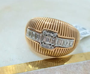 0.52cts [19] Round Brilliant and Baguette Cut Diamonds | Designer Cocktail Ring | 18kt Rose Gold