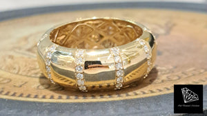 0.50cts Round Brilliant Cut Diamonds | Designer Eternity Style Ring | 14kt Yellow Gold