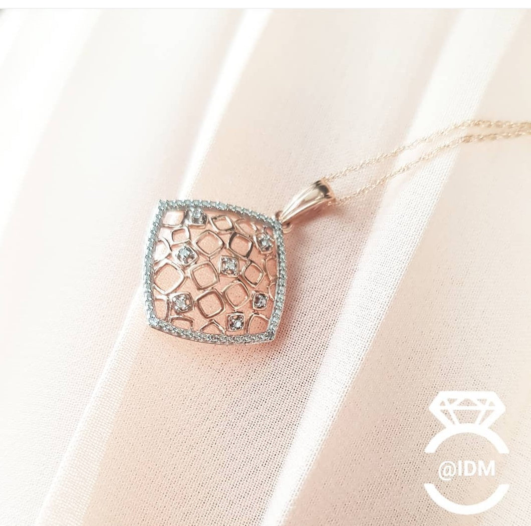 0.25ct Round cut Diamond Pendant | 10kt rose gold