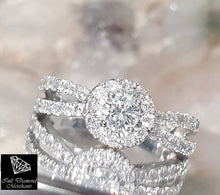Load image into Gallery viewer, 1.00ct Round Brilliant Cut Diamonds | Halo Design | 14kt White Gold
