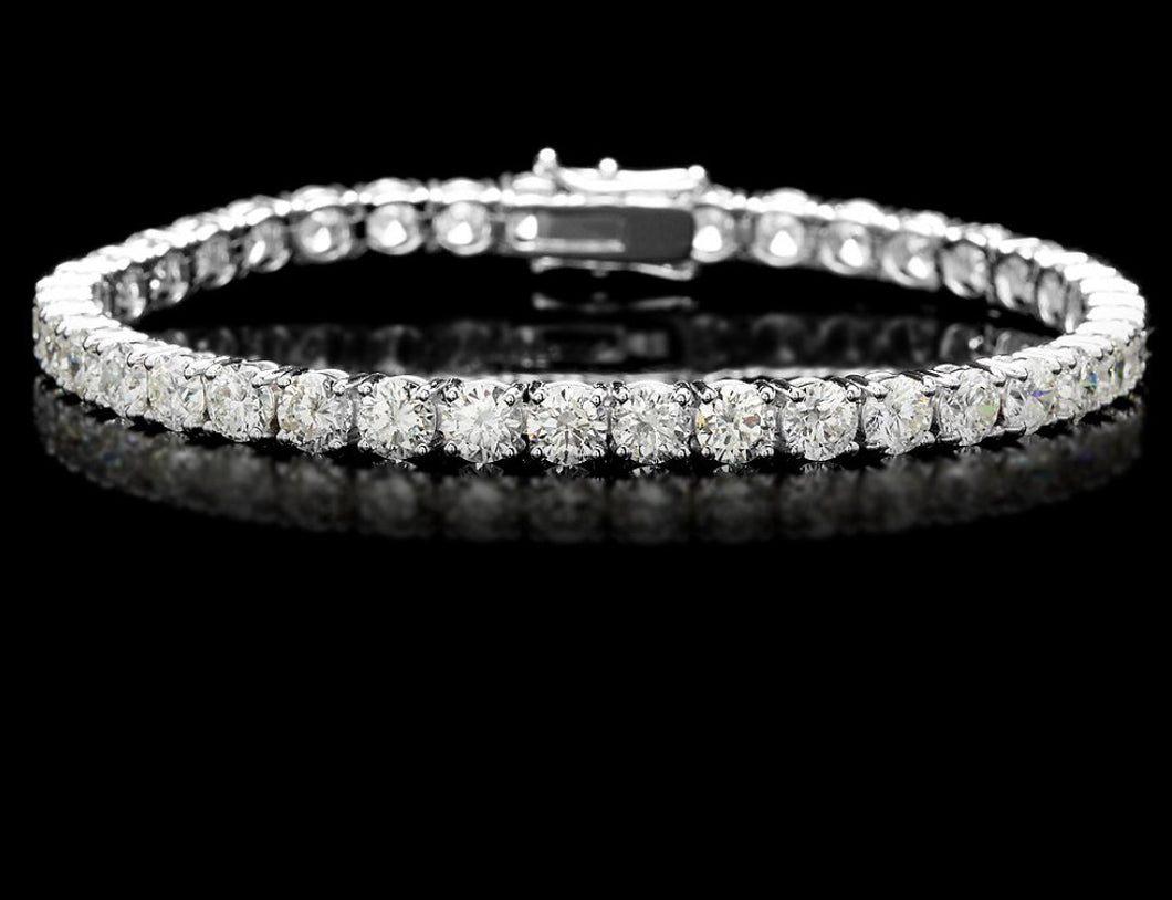 7.02cts [47] Round Brilliant Cut Diamonds | Tennis Bracelet | 18kt White Gold