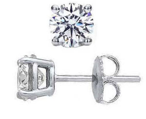 0.365ct + 0.327ct Round Brilliant Cut Diamonds | EGL Certified | Stud Earrings | 9kt White Gold