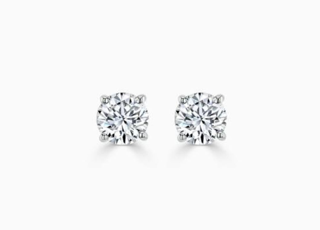 0.50cts [2] Round Brilliant Cut Diamonds | Stud Earrings | 18kt White Gold