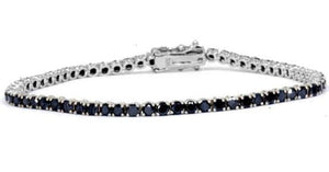 6.25cts [49] Round Cut Black Diamonds | Tennis Bracelet | 18kt White Gold