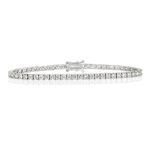 2.01cts [74] Round Brilliant Cut Diamonds | Tennis Bracelet | 18kt White Gold