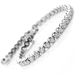 5.10ct [56] Round Brilliant Cut Diamond H-I / VS-SI Tennis Bracelet set in 18kt White Gold